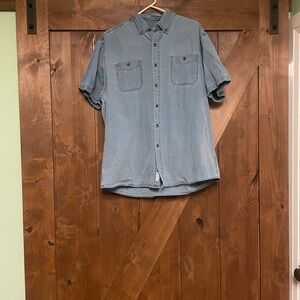 Casual Light Blue Button-Down Shirt for Men